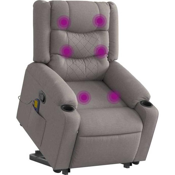Fauteuil de massage design avec releveur Tissu taupe, Fauteuil classique Nouveau