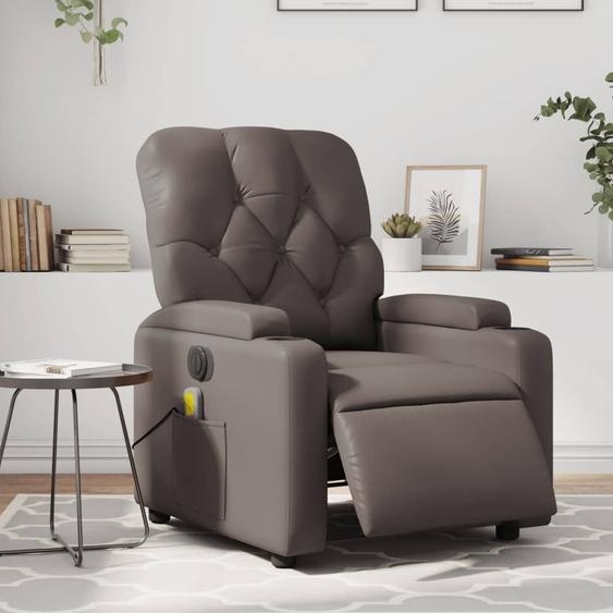 Fauteuil de massage design électrique marron simili cuir, Fauteuil classique 2024 Nouveau