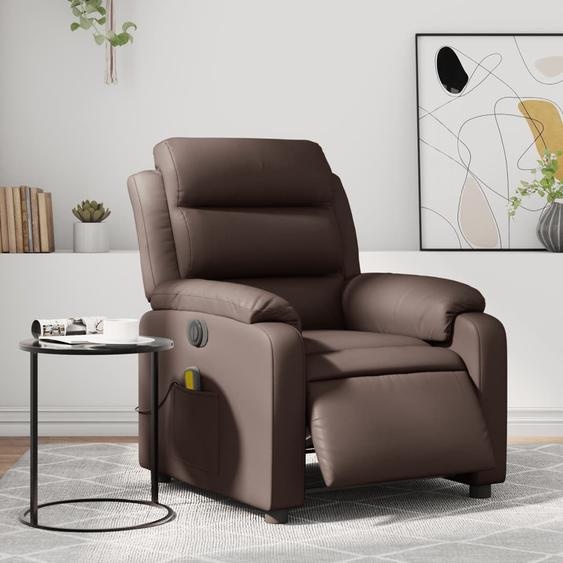 Fauteuil de massage design électrique marron simili cuir, Fauteuil classique 2024 Nouveau