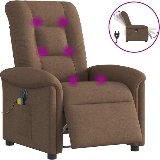 Fauteuil de massage design électrique marron tissu, Fauteuil classique Nouveau
