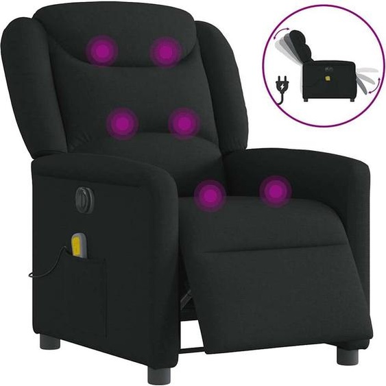 Fauteuil de massage design électrique noir tissu, Fauteuil classique Nouveau