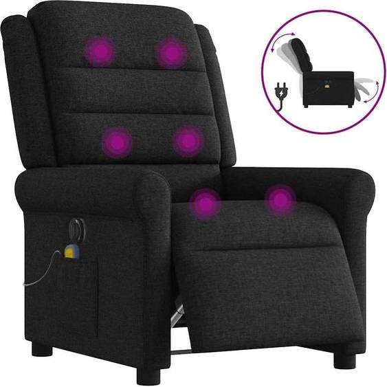 Fauteuil de massage design électrique noir tissu, Fauteuil classique Nouveau