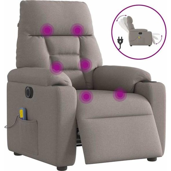 Fauteuil de massage design électrique Taupe Tissu, Fauteuil classique Nouveau