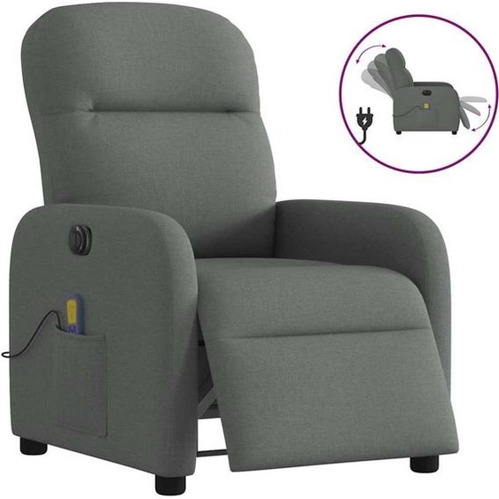 Fauteuil de Massage Design Electrique Tissu Gris Foncé, Fauteuil Classique 2024 Nouveau