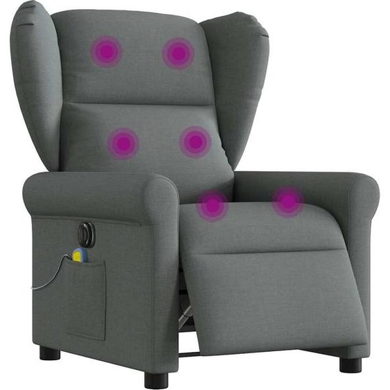 Fauteuil de Massage Design Electrique Tissu Gris Foncé, Fauteuil Classique Nouveau