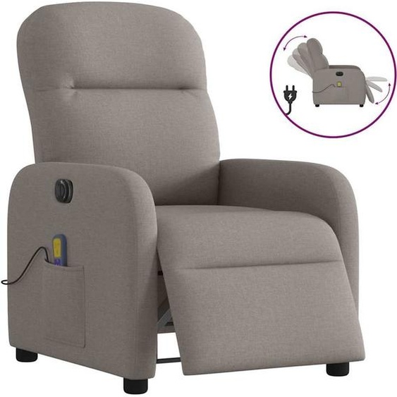 Fauteuil de massage design électrique Tissu taupe, Fauteuil classique 2024 Nouveau