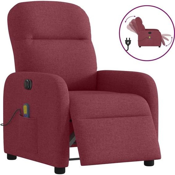 Fauteuil de massage design électrique vin rouge tissu, Fauteuil classique 2024 Nouveau