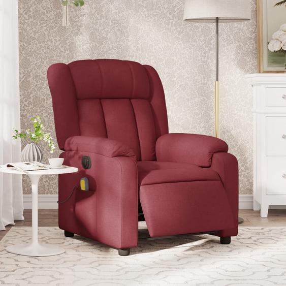 Fauteuil de massage design électrique vin rouge tissu, Fauteuil classique 2024 Nouveau