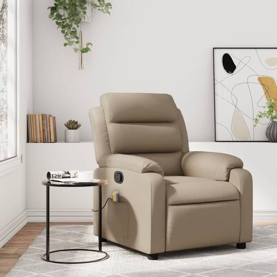 Fauteuil de massage design en similicuir marron cappuccino, Fauteuil classique 2024 Nouveau