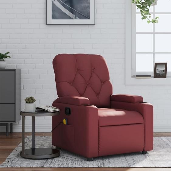 Fauteuil de massage design en similicuir rouge vin, Fauteuil classique 2024 Nouveau