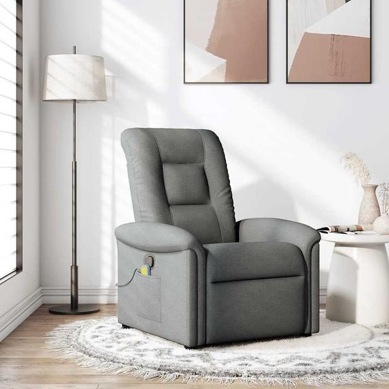Fauteuil de massage design gris foncé Tissu, Fauteuil classique Nouveau