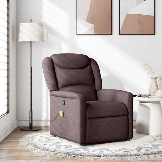 Fauteuil de massage design marron foncé Tissu, Fauteuil classique Nouveau