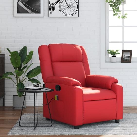Fauteuil de Massage Design Rouge Similicuir, Fauteuil Classique 2024 Nouveau