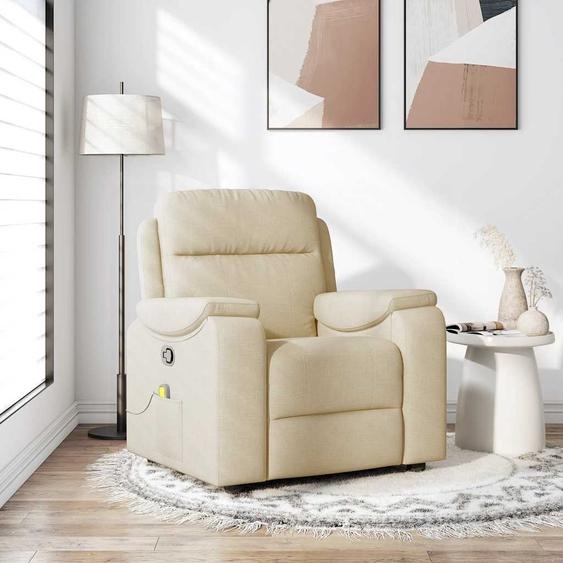 Fauteuil de massage design Tissu crème, Fauteuil classique Nouveau