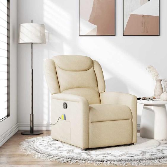 Fauteuil de massage design Tissu crème, Fauteuil classique Nouveau