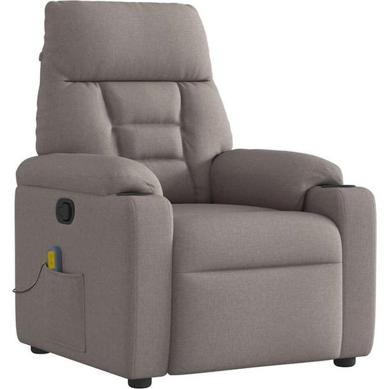 Fauteuil de Massage Design Tissu Taupe, Fauteuil Classique 2024 Nouveau