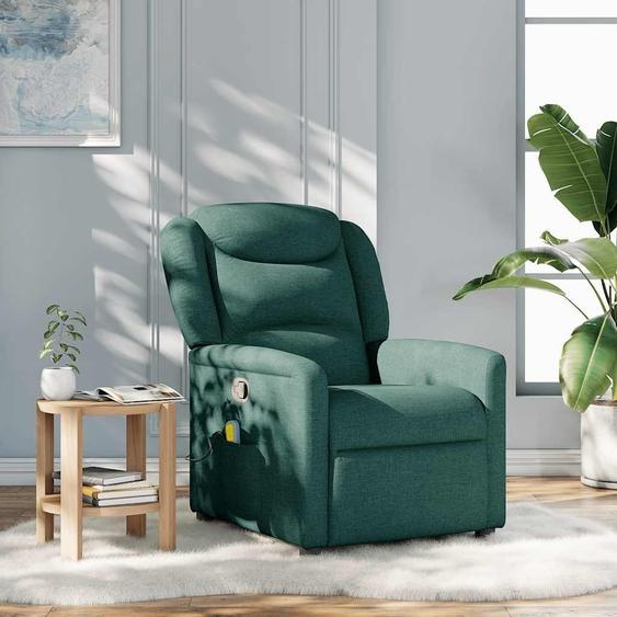 Fauteuil de massage design vert foncé Tissu, Fauteuil classique Nouveau