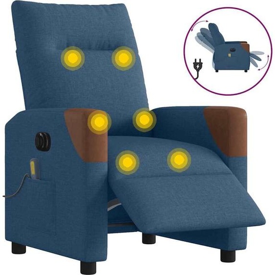 Fauteuil de massage électrique Bleu Tissu ,Fauteuil TV & Relax 2025