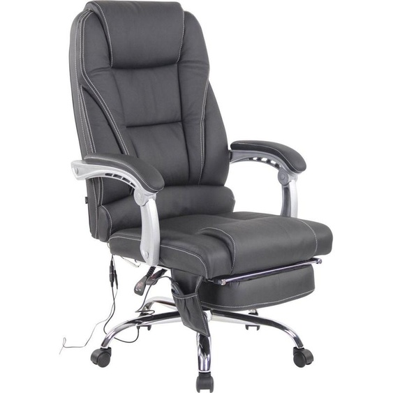 Fauteuil de massage ergonomique - chaise de bureau de luxe - avec fonction massage et repose-pieds réglable | Couleur : noir