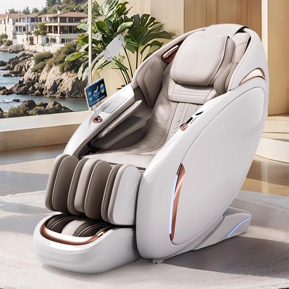 Fauteuil de massage, fonction Zero Gravity,Bluetooth et chauffage,Fauteuil de massage relax avec fonction chaleur,Fauteuil de massage avec rail SL blancGH-L11