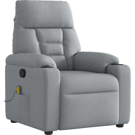 Fauteuil de massage inclinable Gris clair Tissu