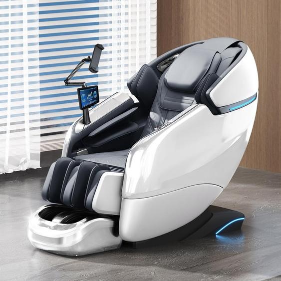 fauteuil de massage intégral 4D, avec fonction chauffage, massage en profondeur, adapté à tout le corps, rails Bluetooth SL Blanc L155xL76xH116cm /G6Bai/