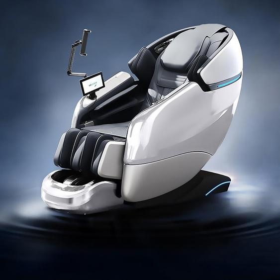 Fauteuil de massage intégral de luxe 4D avec rail SL intelligent, thermothérapie, Bluetooth & massage profond Blanc L155xL76xH116cm /GH-G6Bai/