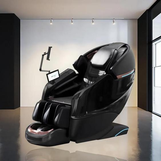 Fauteuil de massage intégral de luxe 4D avec rail SL intelligent, thermothérapie, Bluetooth & massage profond Noir L155xL76xH116cm /GH-G6Hei/