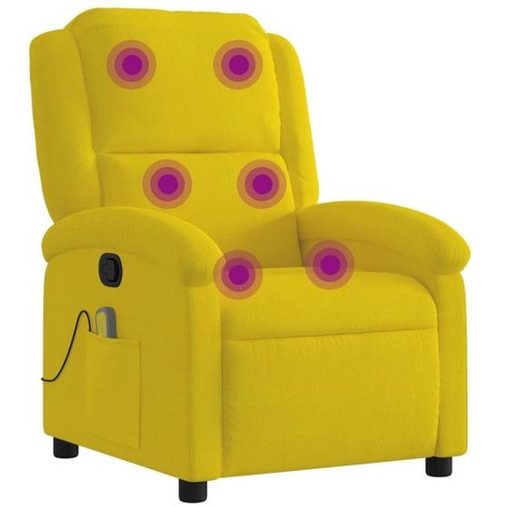 Fauteuil de massage jaune velours