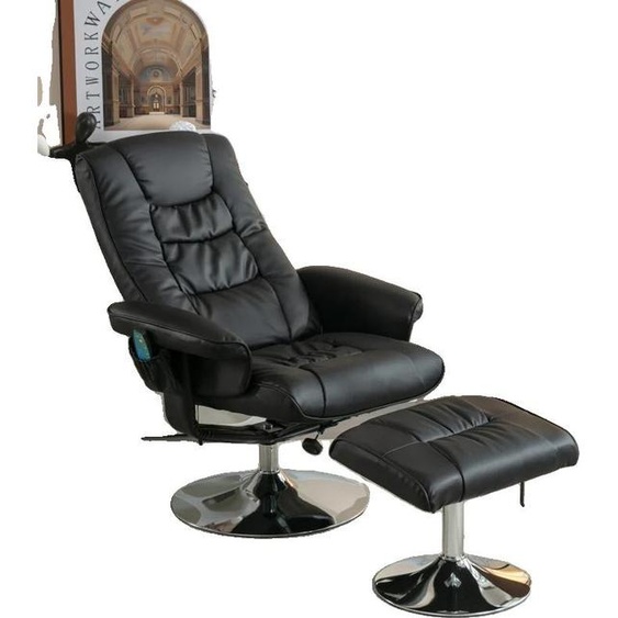 Fauteuil de massage, masseur électrique, dossier réglable, noir