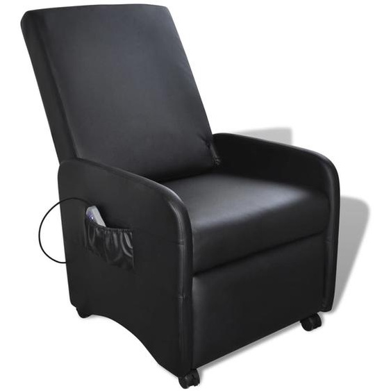 Fauteuil de massage Noir Similicuir