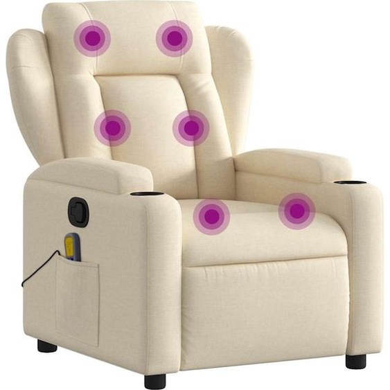 Fauteuil de massage relax, tissu couleur crème