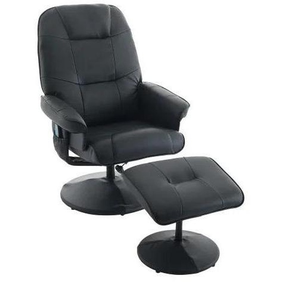 Fauteuil de massage, rotation à 360 degrés, fonction chauffante intégrée, noir