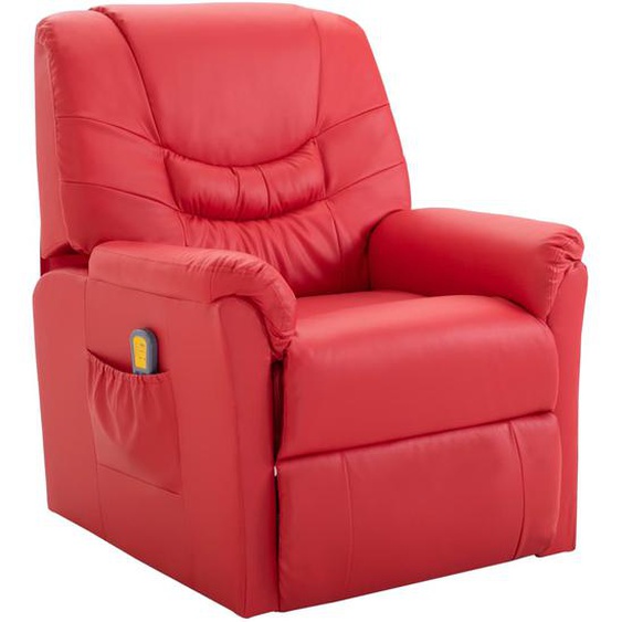Fauteuil de massage inclinable Rouge Similicuir