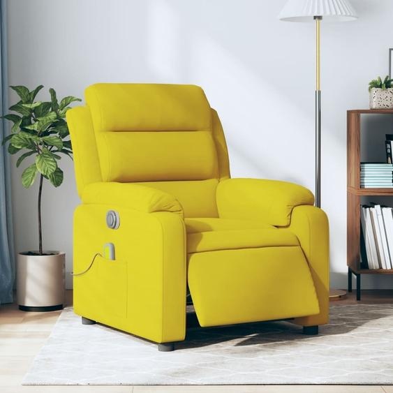 Fauteuil de massage simple électrique jaune velours - Fauteuil TV & Relax FR3475397 2parcel