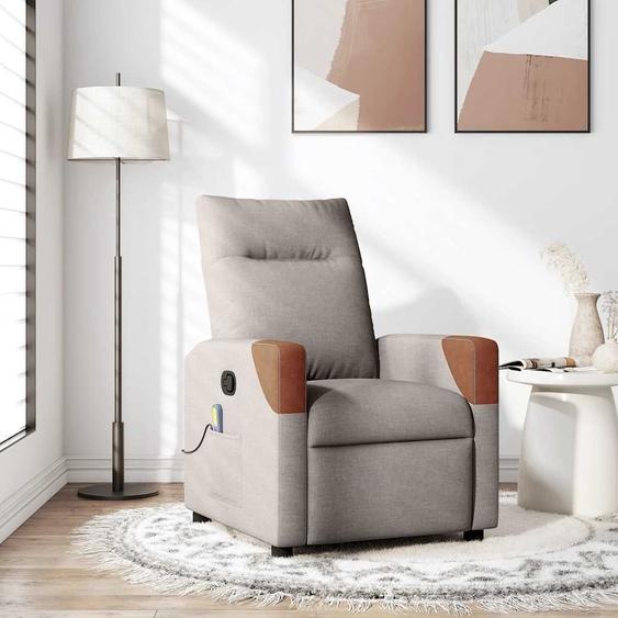 Fauteuil de massage Taupe Tissu, Fauteuil classique Design Meubles