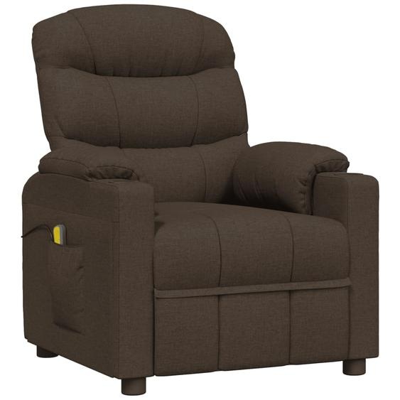 Fauteuil de massage tissu marron foncé