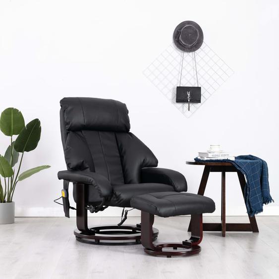 Fauteuil de massage TV Noir Similicuir