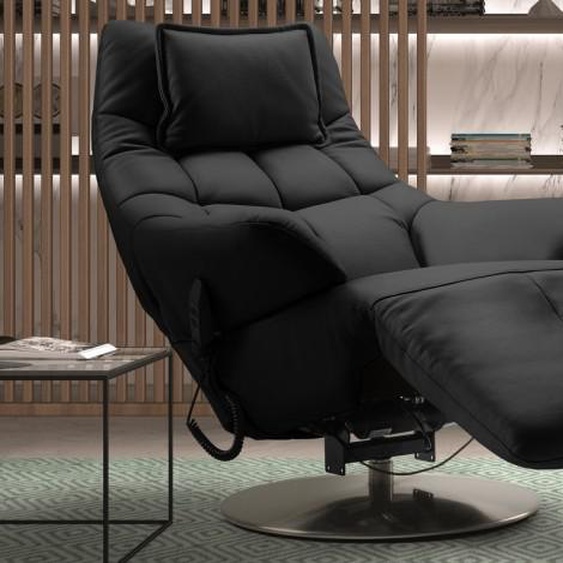 Fauteuil de relaxation électrique en cuir - Rimini - Noir 651