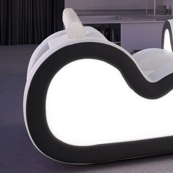 Fauteuil de relaxation lumineux en cuir - Atco - Blanc 901 / Côt