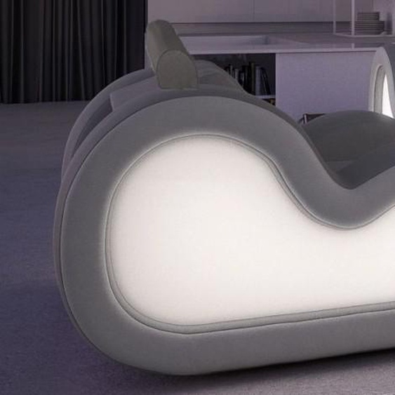 Fauteuil de relaxation lumineux en cuir - Atco - Cuir + simili cu