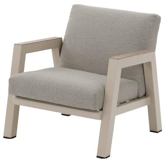 Fauteuil de salon de jardin Axiome argile aluminium et texaline et polyester - Hespéride - Argile