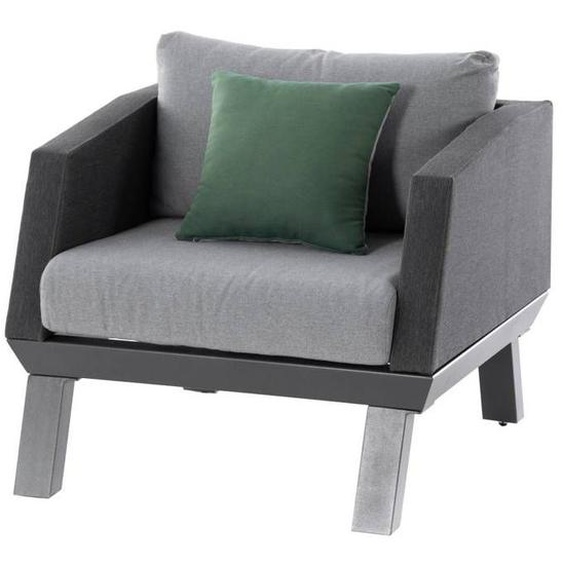Fauteuil de salon de jardin Axiome graphite en aluminium traité époxy - Hespéride