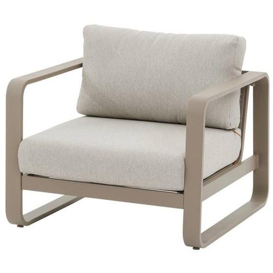 Fauteuil de salon de jardin Domilly café aluminium et oléfine - Hespéride - Unique