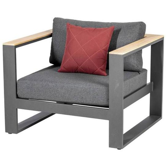 Fauteuil de salon de jardin Emperia en aluminium traité époxy et acacia - Hespéride