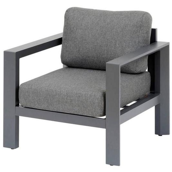 Fauteuil de salon de jardin Évasion graphite polyester et aluminium  - Hespéride - Gris graphite