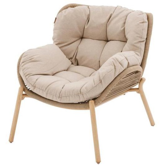 Fauteuil de salon de jardin Meloane beige acier et polyester - Hespéride - Unique