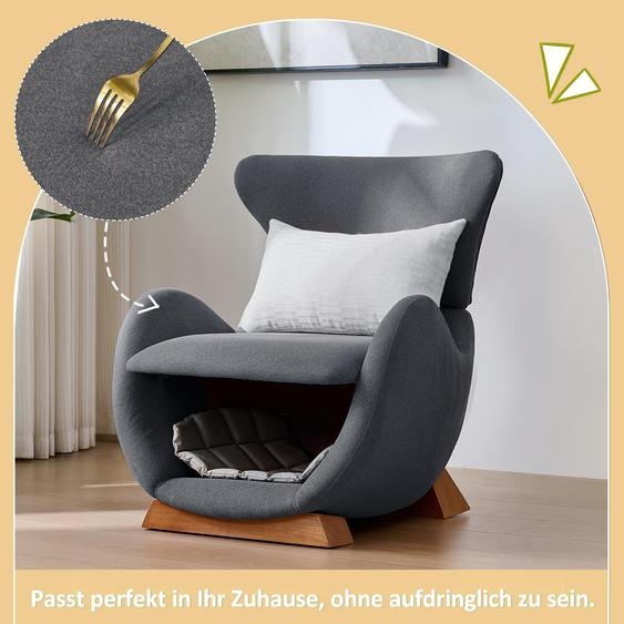 Fauteuil de salon design au look de requin-baleine - fauteuil de salon adapté aux animaux domestiques, offre un refuge aux chats et aux petits chiens,tissu anti-griffes de chat