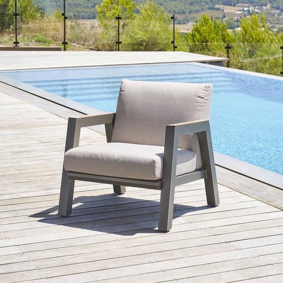 Fauteuil de salon jardin AXIOME Praline Aluminium traité époxy, Texaline, Polyester Hespéride