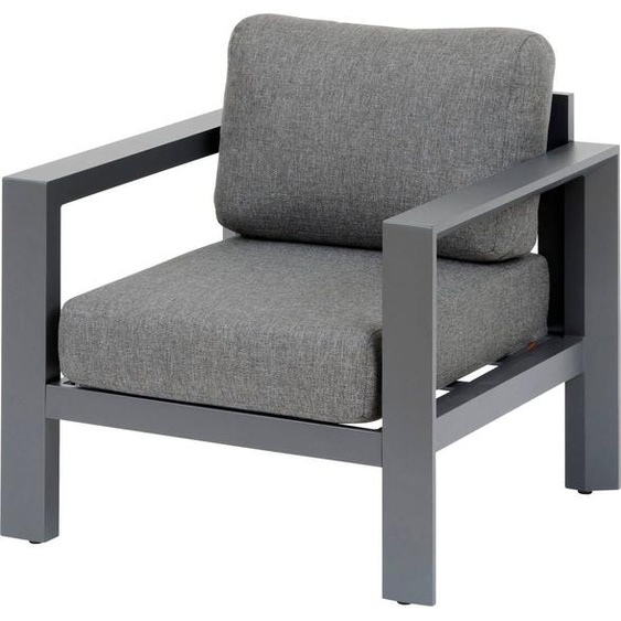 Fauteuil de salon jardin ÉVASION Graphite Aluminium traité époxy, Oléfine Hespéride